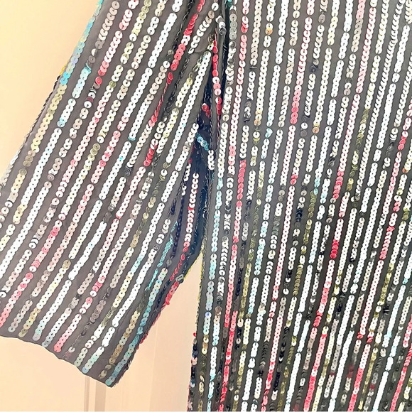 Gorgeous Velvet by Graham & Spencer sequin mini dress shift style Vneck - Picture 5 of 7